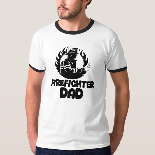 消防士のパパ 父の日 Tシャツ (正面)