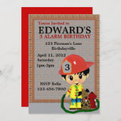 消防士のパーティー 招待状 (正面/裏面)