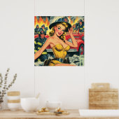 消防士のピンアップ ポスター (キッチン)