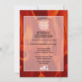 消防士のファイアバッジ消防士の退職パーティー 招待状