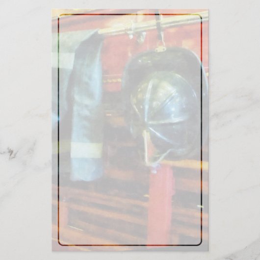 消防士のヘルメットおよびジャケット 便箋 (正面)