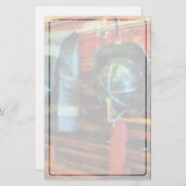 消防士のヘルメットおよびジャケット 便箋 (正面/裏面)