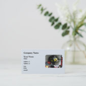 消防士のヘルメットがクローズアップ 名刺 (スタンド正面)