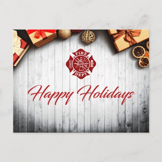 消防士のホリデーカード ポストカード (正面)