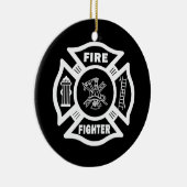 消防士のマルチーズ セラミックオーナメント (右)