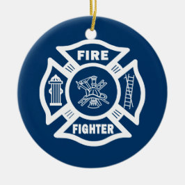 消防士のマルチーズ セラミックオーナメント