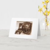 消防士のメッセージカード カード (黄色い花)