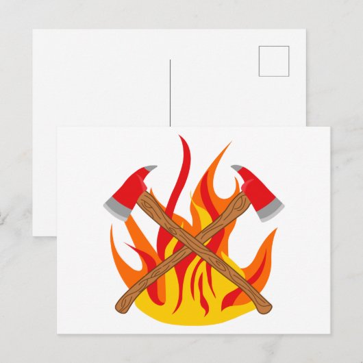 消防士の交叉軸 ポストカード (正面/裏面)