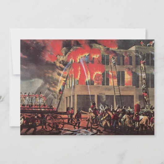 消防士の仕事、レトロな消防士たちが火事と戦う (正面)