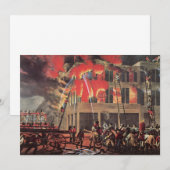 消防士の仕事、レトロな消防士たちが火事と戦う (正面/裏面)