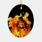 消防士の円のオーナメント セラミックオーナメント (右)