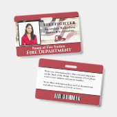 消防士の写真名ロゴIDカードのカスタム バッジ (表裏)