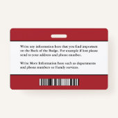 消防士の写真名ロゴIDカードのカスタム バッジ (裏面)