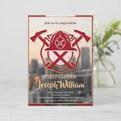 消防士の卒業式への招待 招待状 (スタンド正面)