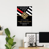 消防士の卒業式レッドライン消防士へようこそ ポスター (ホームオフィス)