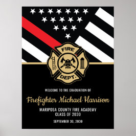 消防士の卒業式レッドライン消防士へようこそ ポスター