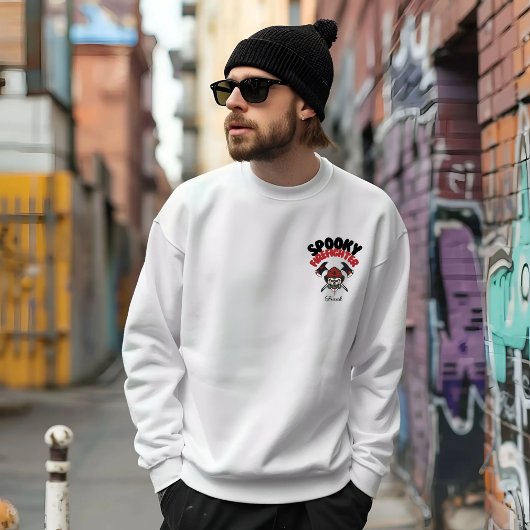 消防士の名パーソナライズされた前ハロウィンギフト スウェットシャツ