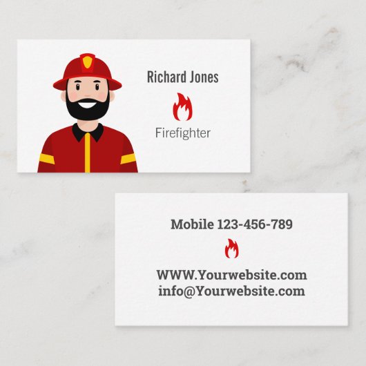 消防士の名刺 名刺 (正面/裏面)