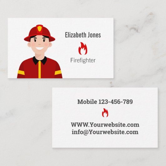 消防士の名刺 名刺 (正面/裏面)