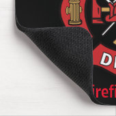 消防士の名前とランクのエンブレム マウスパッド (コーナー)