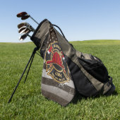 消防士の名前ファイアマン消防署USA国旗 ゴルフタオル (グリーン)