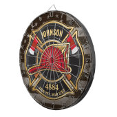 消防士の名前ファイアマン消防署USA国旗 ダーツボード (正面右)