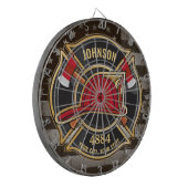 消防士の名前ファイアマン消防署USA国旗 ダーツボード (正面左)