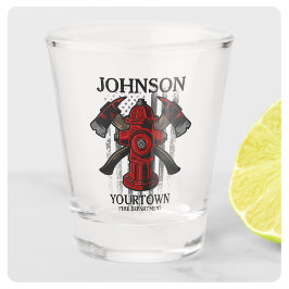 消防士の名前Fire Department消火栓USA国旗 ショットグラス