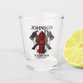 消防士の名前Fire Department消火栓USA国旗 ショットグラス (正面)