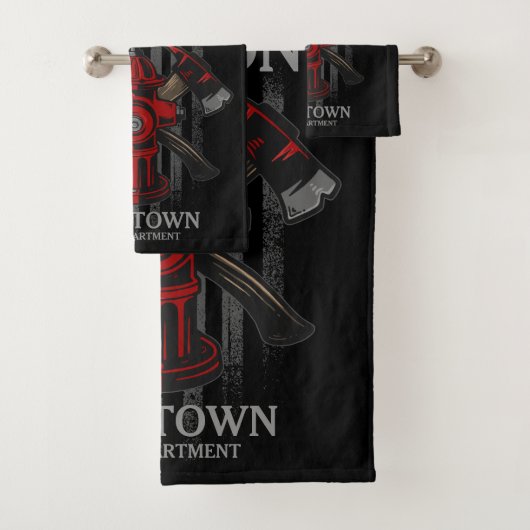 消防士の名前Fire Department消火栓USA国旗 バスタオルセット (インサイチュ)