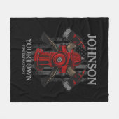 消防士の名前Fire Department消火栓USA国旗 フリースブランケット (正面(横))