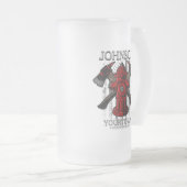 消防士の名前Fire Department消火栓USA国旗 フロストグラスビールジョッキ (正面右)