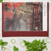 消防士の命、ヴィンテージ消防士 キッチンタオル (折り畳み)