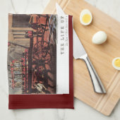 消防士の命、ヴィンテージ消防士 キッチンタオル (四つ折り)