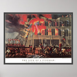 消防士の命、ヴィンテージ消防士 ポスター