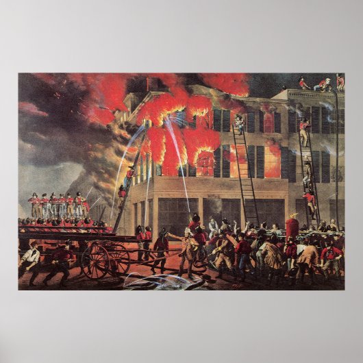 消防士の命、ヴィンテージ消防士 ポスター (正面)