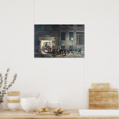 消防士の命 – 夜警 – 1854 ポスター (キッチン)