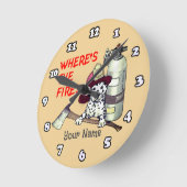 消防士の場所 ラウンド壁時計 (傾斜)