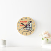 消防士の場所 ラウンド壁時計 (ホーム)