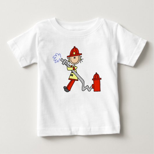 消防士の女性Tシャツ&グッズ ベビーTシャツ (正面)
