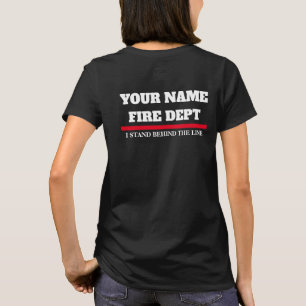 消防士の妻によって交差させる斧(Deptの名前) Tシャツ