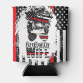 消防士の妻のクーラーボックス – 愛国心と耐久性 缶クーラー (正面)