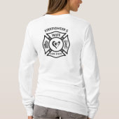 消防士の妻のマルチーズのハート Tシャツ (裏面)