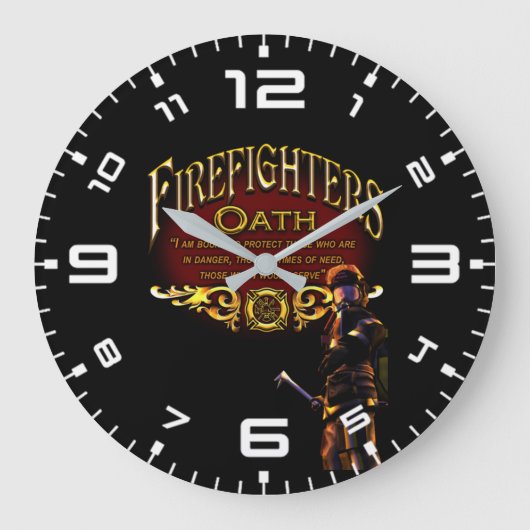 消防士の宣誓 ラージ壁時計 (正面)