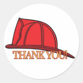 消防士の帽子ありがとう ラウンドシール (正面)