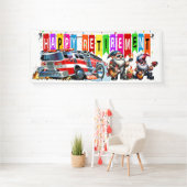 消防士の幸福な退職 横断幕 (インサイチュ)