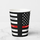 消防士の引退パーティーの細い赤線 紙コップ (左)
