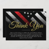 消防士の引退消防士のサンキューカード 招待状 (正面/裏面)