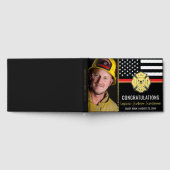 消防士の引退消防士の赤線の旗の写真 ゲストブック (全面)