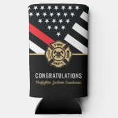 消防士の引退消防局旗 スリム缶クーラー (裏面)